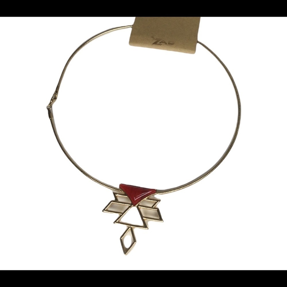 Zad Necklace with red and gold pendant